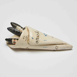 Fresh Sardines Wrapped in Paper - Ceramic