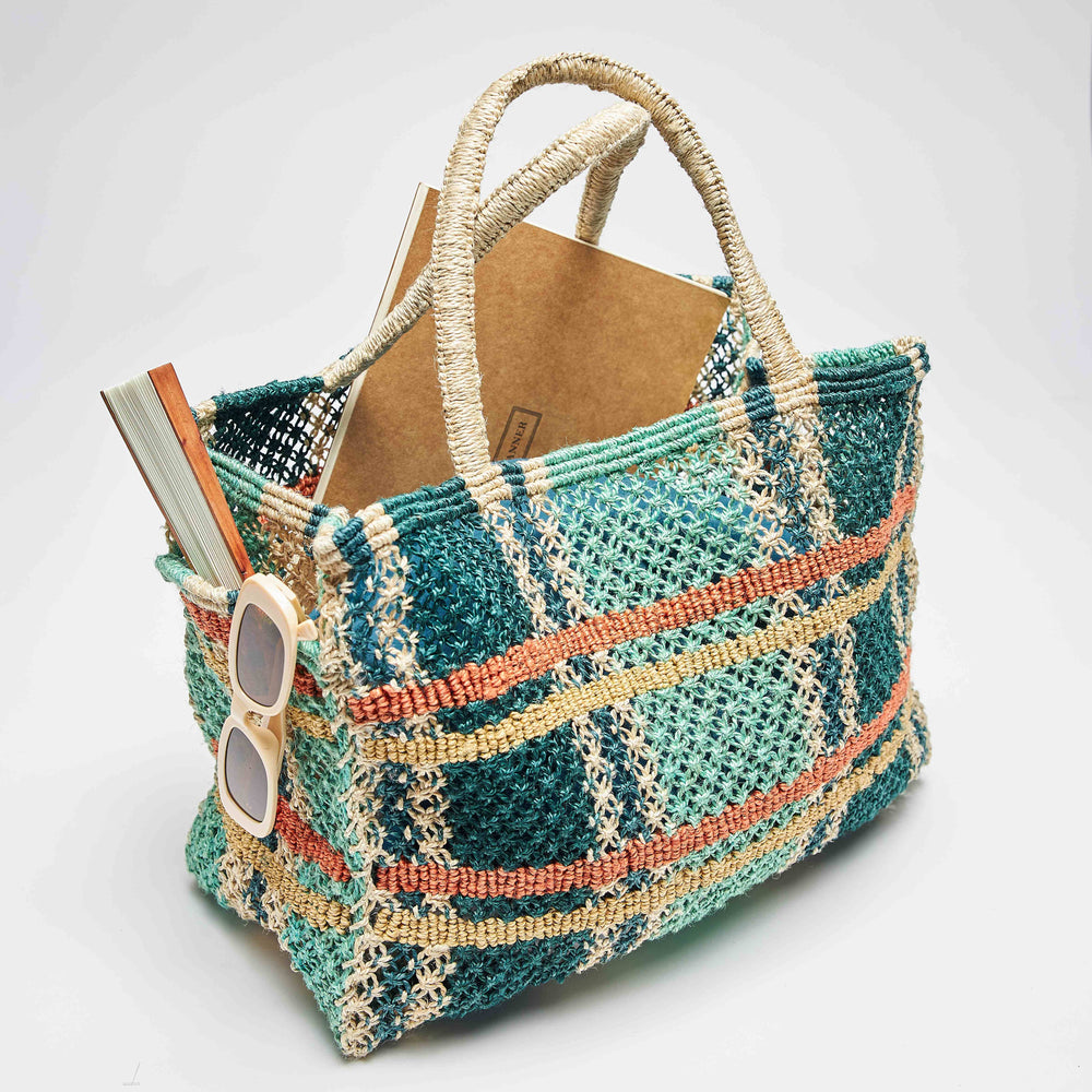 Jute Bag, Tartan Emerald