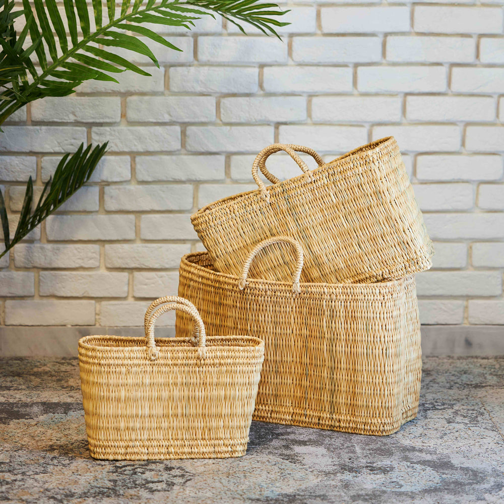 Straw Basket Bag - Sisal handles - Medium Size