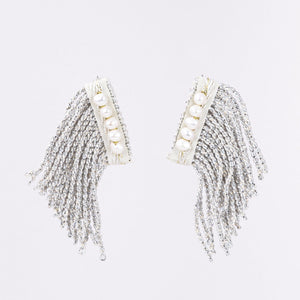 
                
                    Load image into Gallery viewer, Adrianna Post Earrings Waterfall with Silver Tassel
                
            