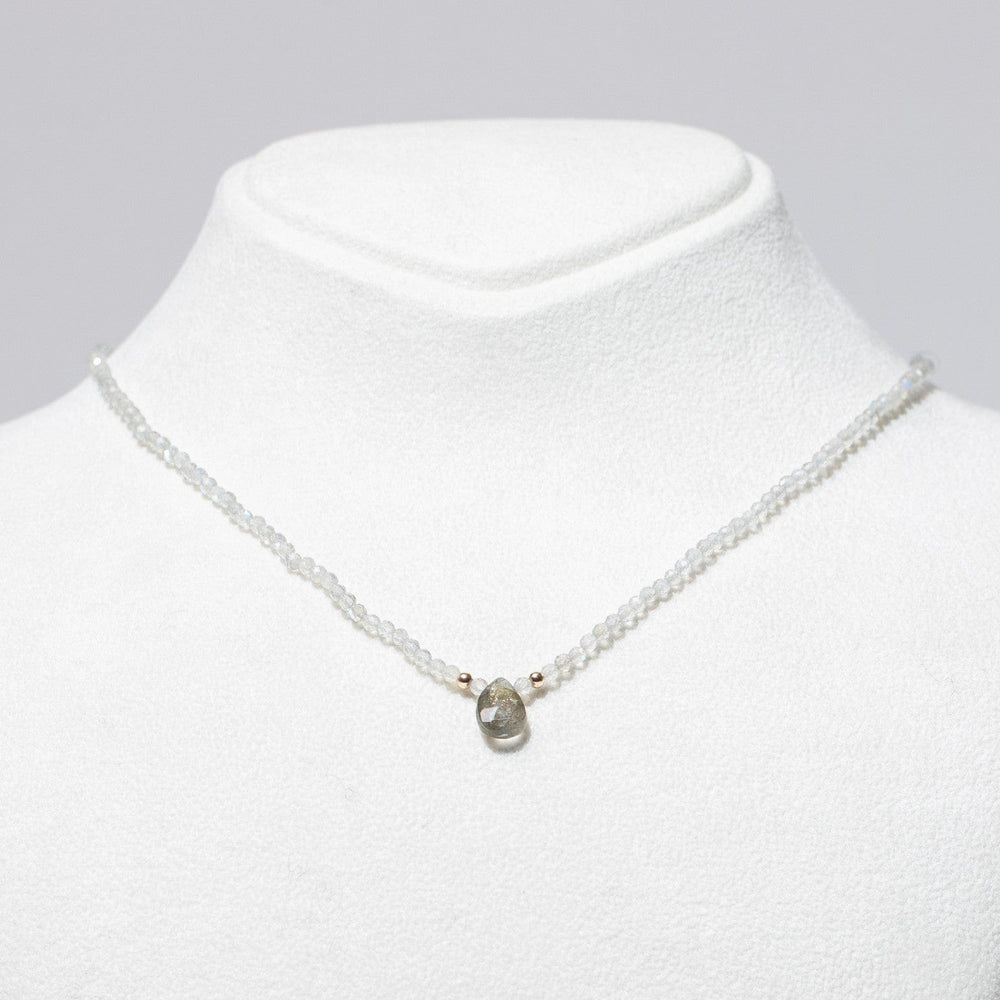 Baby Labradorite Necklace with Drop