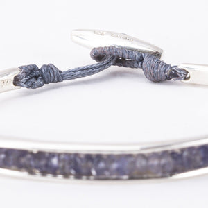 Bangle with Labradorite Gemstones in Sterling Silver