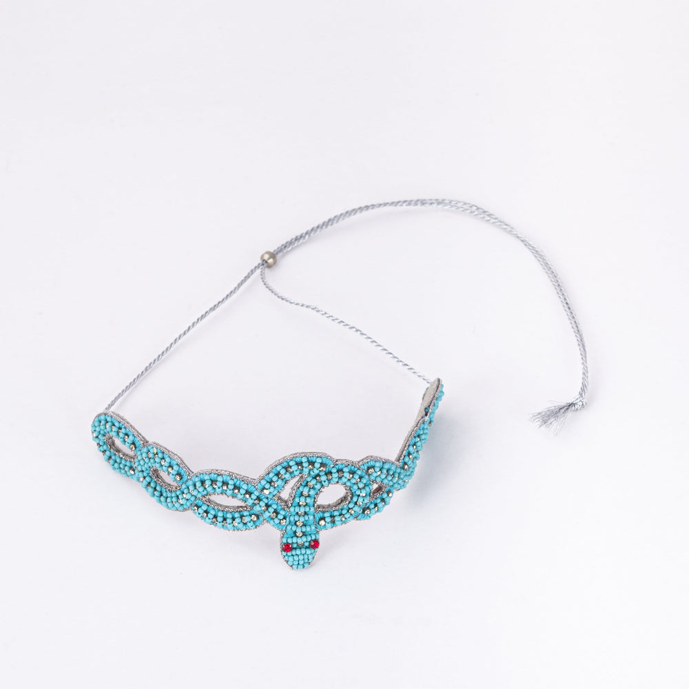 
                
                    Load image into Gallery viewer, Beaded Chocker Turquoise Snake in Turquoise
                
            