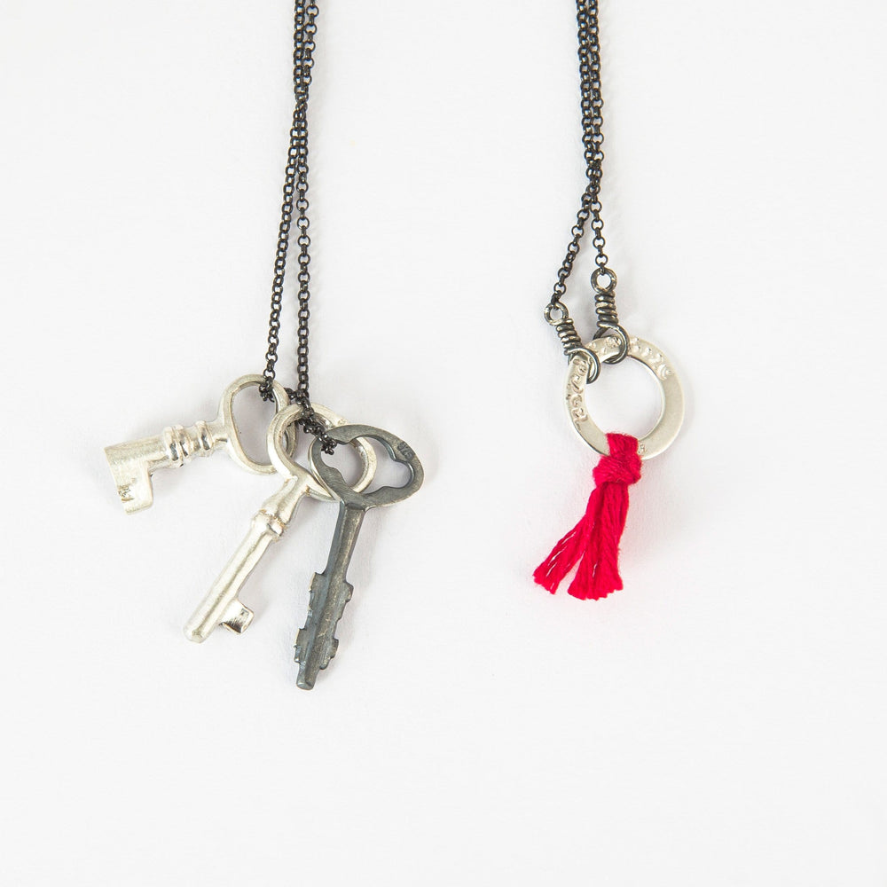 
                
                    Load image into Gallery viewer, Bunch of Keys, Silver Pendant Necklace
                
            