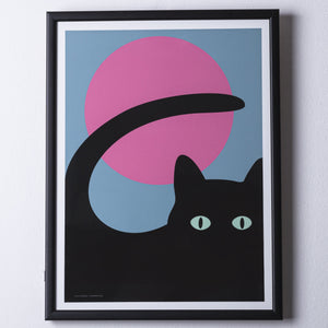 
                
                    Load image into Gallery viewer, Cat and Moon, Framed Print
                
            