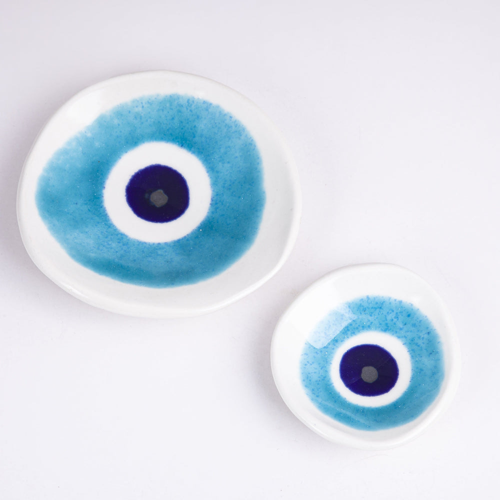 
                
                    Load image into Gallery viewer, Ceramic Bowls Set with Evil Eye
                
            