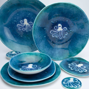 Ceramic Dinner Plate B, Octopus
