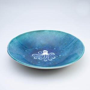 Ceramic Platter B, Handpainted Octopus