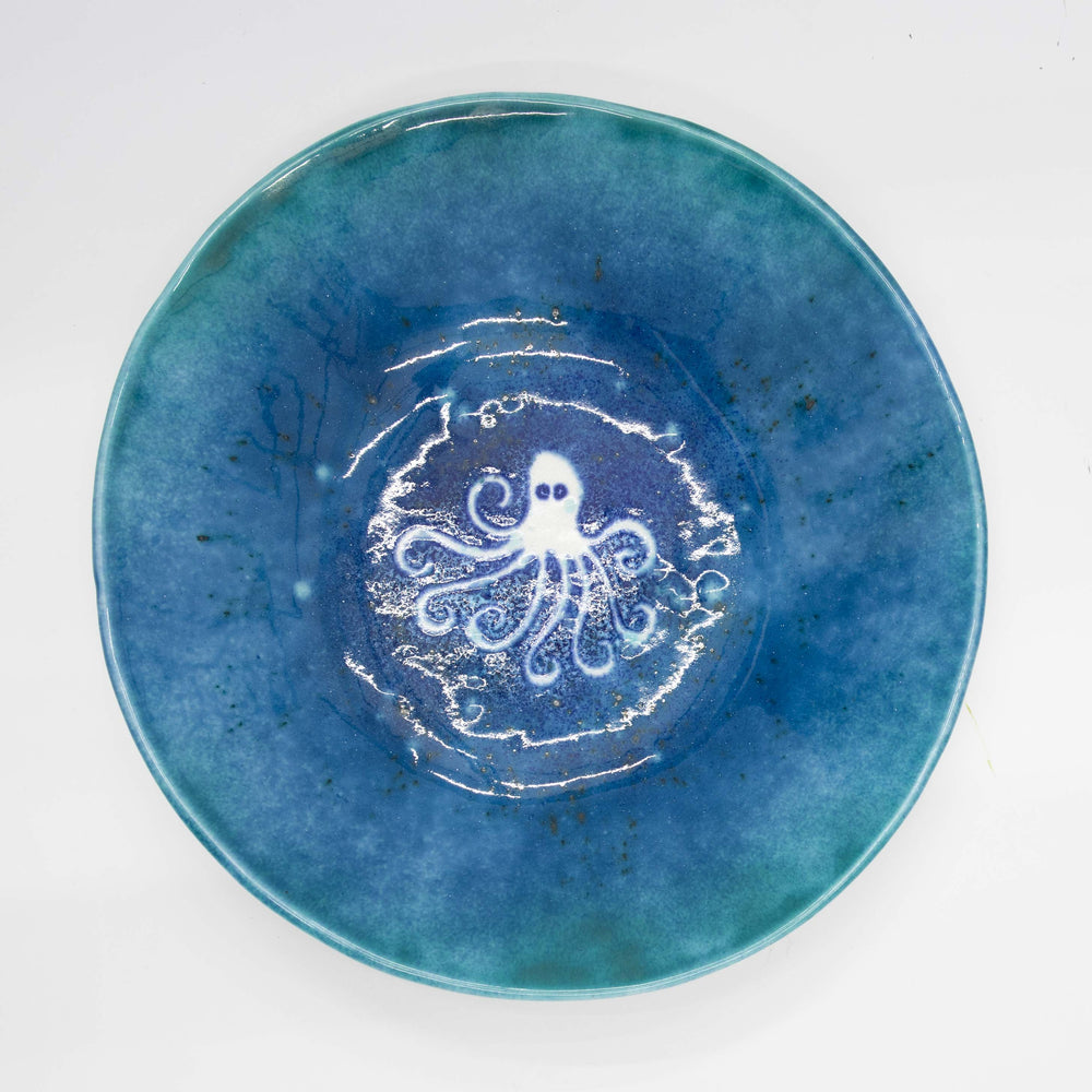 Ceramic Platter B, Handpainted Octopus