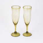 Champagne Glasses, Blown Glass Set of 2