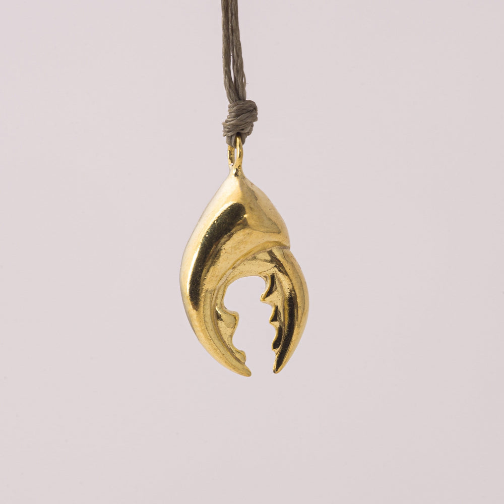 Crab Claw Pendant, Gold Plated