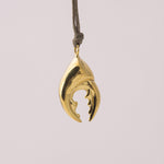 Crab Claw Pendant, Gold Plated