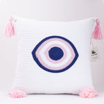 Decorative Evil Eye Cushion in Pink