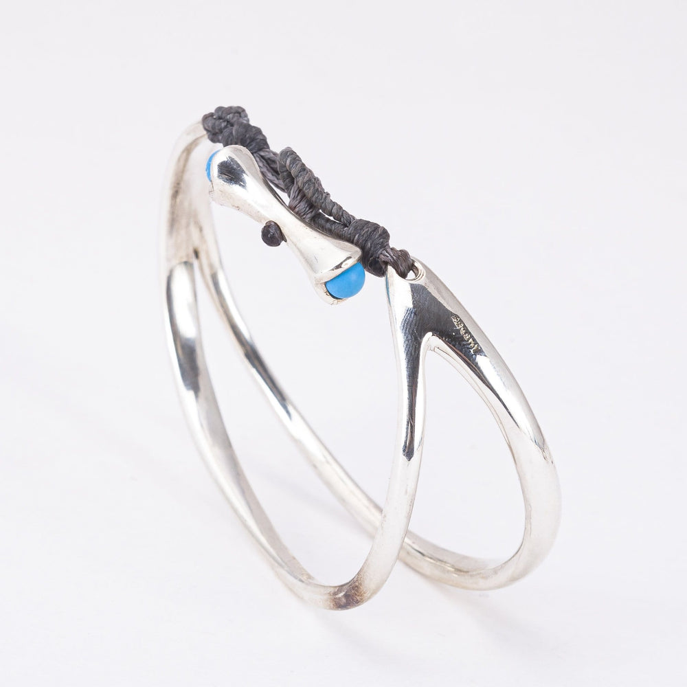 
                
                    Load image into Gallery viewer, Double Handcuff Bangle in Sterling Silver
                
            