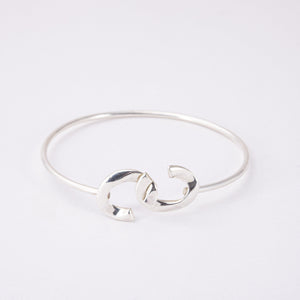 Double Link Bangle in Sterling Silver