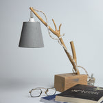 Driftwood Table Lamp with Leaf