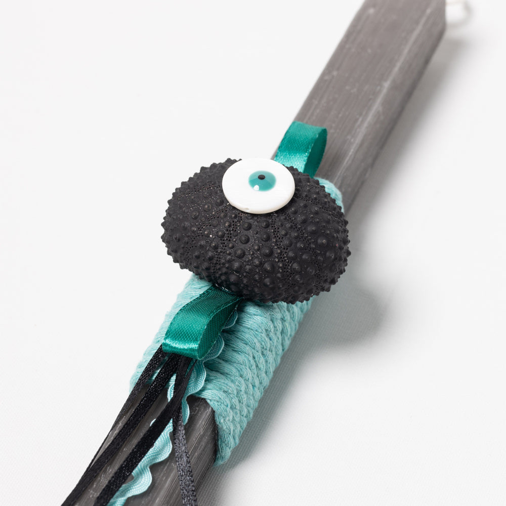 Easter Candle Black - Sea Urchin with Evil Eye