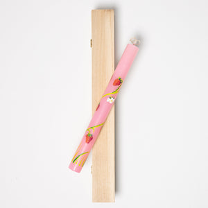 Easter Candle - Handpainted No8 in Pink