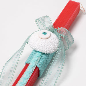 Easter Candle Red - Sea Urchin with Evil Eye