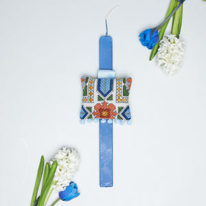 Easter Candle with Lavender Sachet - Blue