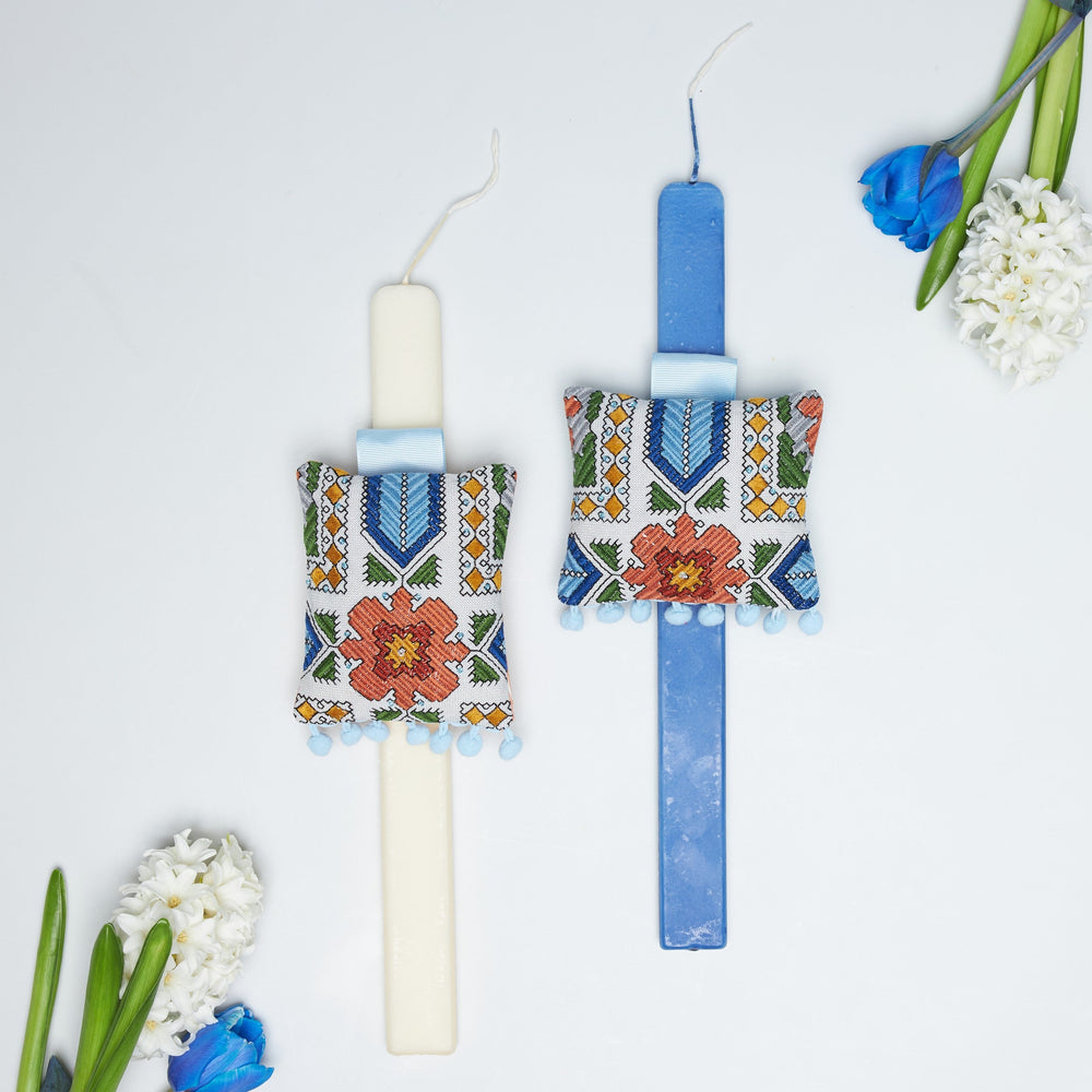 Easter Candle with Lavender Sachet - Blue
