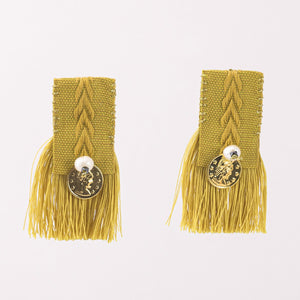 Emilia Post Earrings with Yellow Tassel