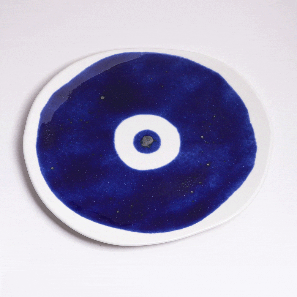 
                
                    Load image into Gallery viewer, Evil Eye Ceramic Dinner Plate A - melisses gallery
                
            