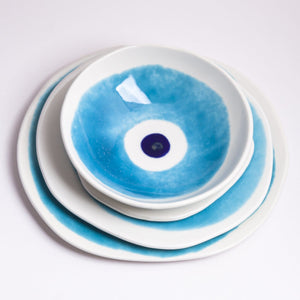 
                
                    Load image into Gallery viewer, Evil Eye Ceramic Soup Plate
                
            