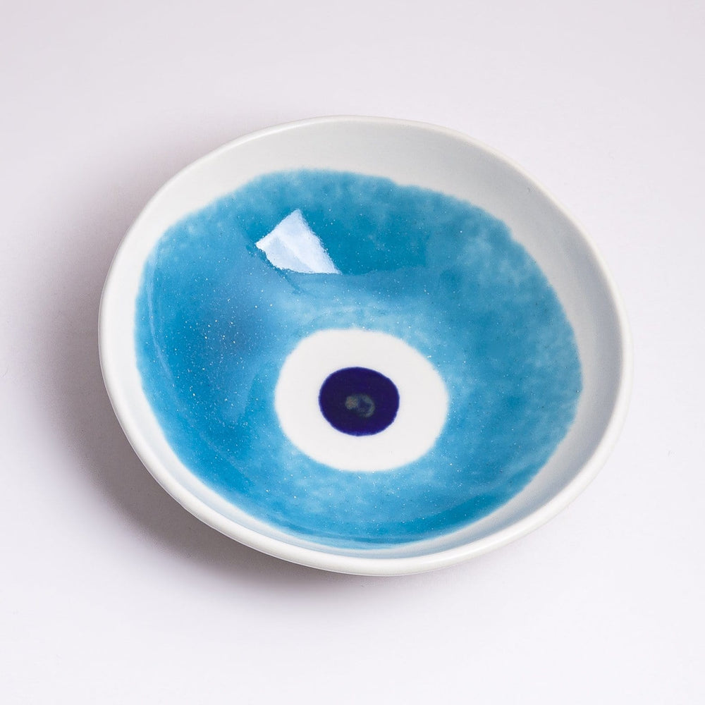
                
                    Load image into Gallery viewer, Evil Eye Ceramic Soup Plate in Turquoise
                
            