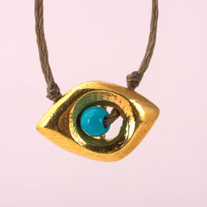 Evil Eye Pendant, Gold Plated