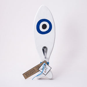 
                
                    Φόρτωση εικόνας στο Viewer Gallery, Fish-shaped Evil Eye Wall Hanger in White
                
            