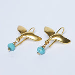 Fish Tail, Drop Earrings with Turquoise