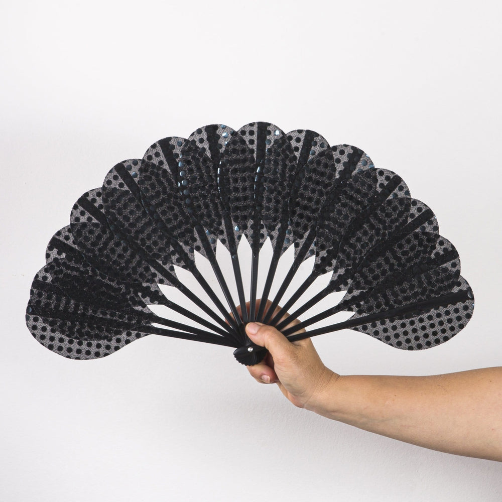 Folding Hand Fan, Flamenco Dots