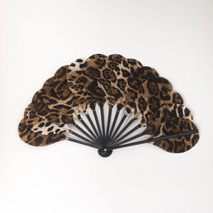 Folding Silk Hand Fan, Animal Print