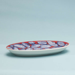 Handpainted Ceramic Oval Plate, Mussels
