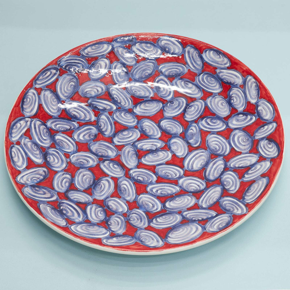 Handpainted Ceramic Platter, Mussels