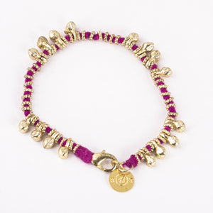 Hip Bracelet with Coin in Magenta
