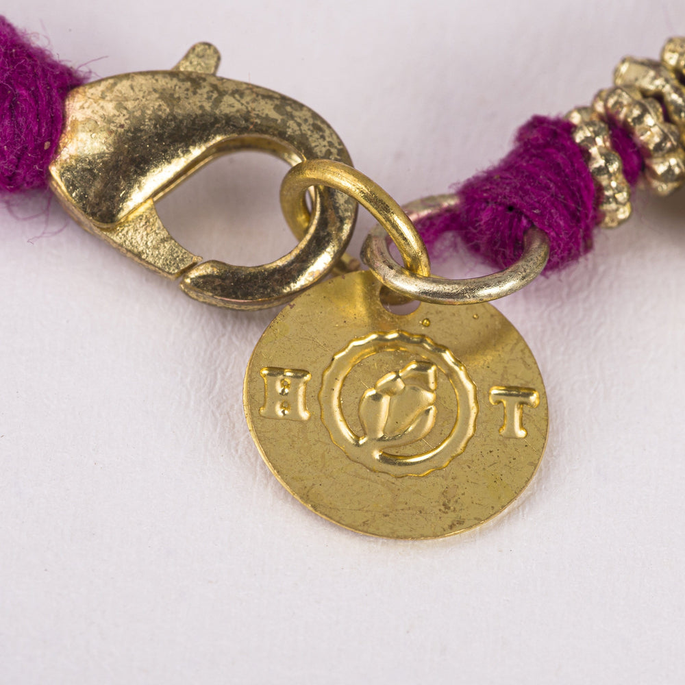 Hip Bracelet with Coin in Magenta