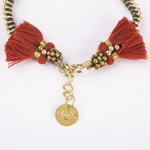 Hip Bracelet with Double Tassels and Coin