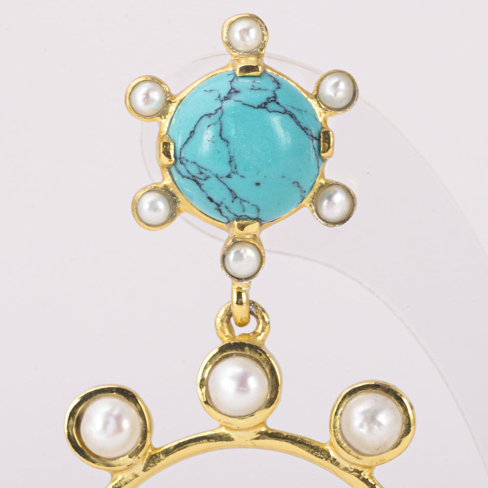 
                
                    Φόρτωση εικόνας στο Viewer Gallery, Hoop Earrings with Pearls and Turquoise
                
            