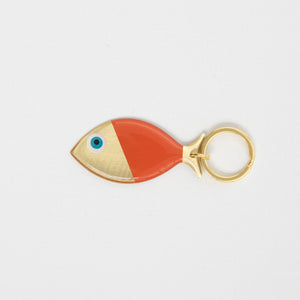 
                
                    Load image into Gallery viewer, Keyring, Fish with Evil Eye, Bronze
                
            