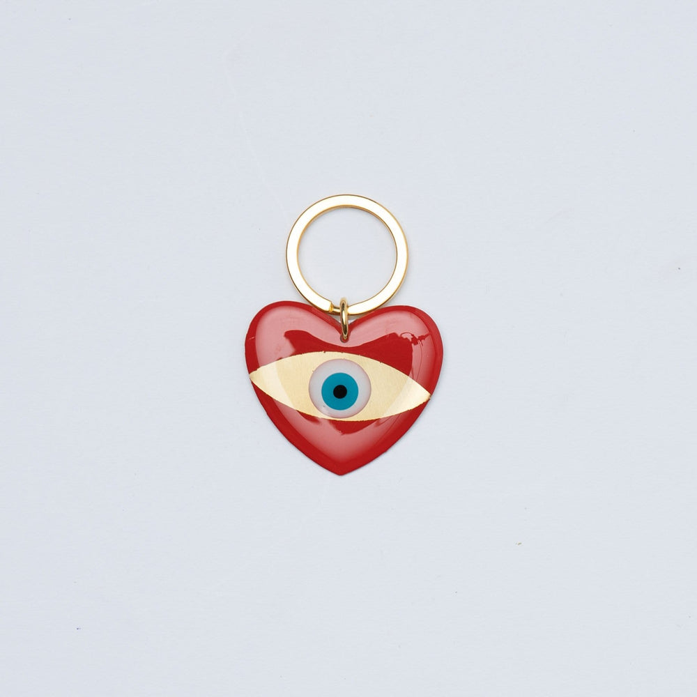 
                
                    Φόρτωση εικόνας στο Viewer Gallery, Keyring, Heart with Evil Eye, Bronze in Red
                
            