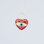 Keyring, Heart with Evil Eye, Bronze