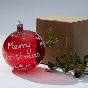 Merry Christmas Bauble, Blown Glass