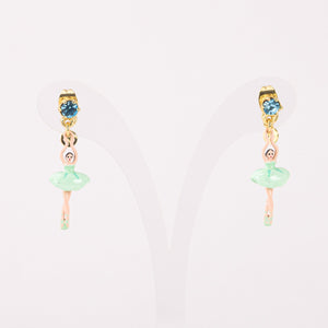 
                
                    Φόρτωση εικόνας στο Viewer Gallery, Mini Ballerina Earrings in Pale Green
                
            