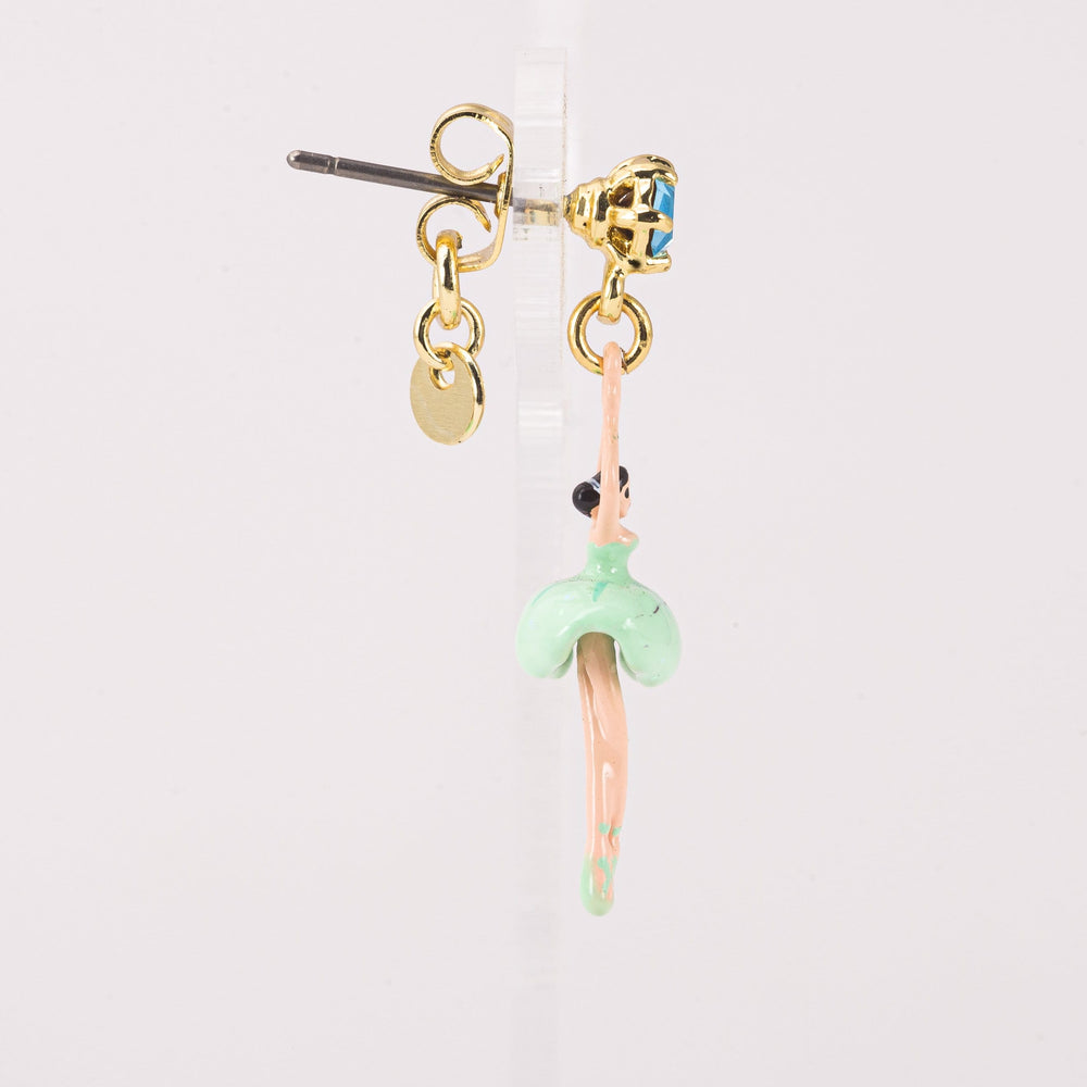 Mini Ballerina Earrings in Pale Green