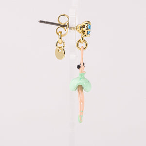 Mini Ballerina Earrings in Pale Green