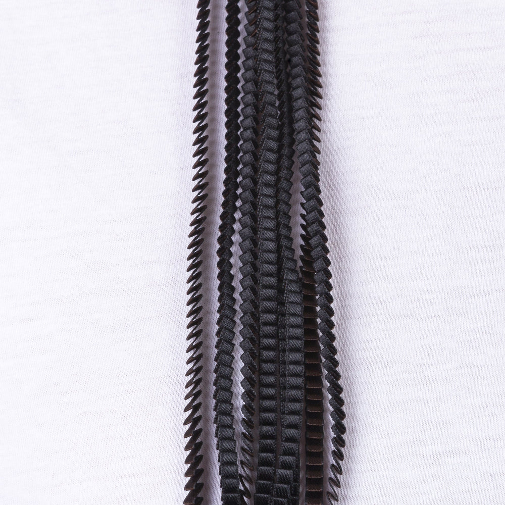 
                
                    Φόρτωση εικόνας στο Viewer Gallery, Necklace Pleated Lines in Black &amp;amp; Brown
                
            