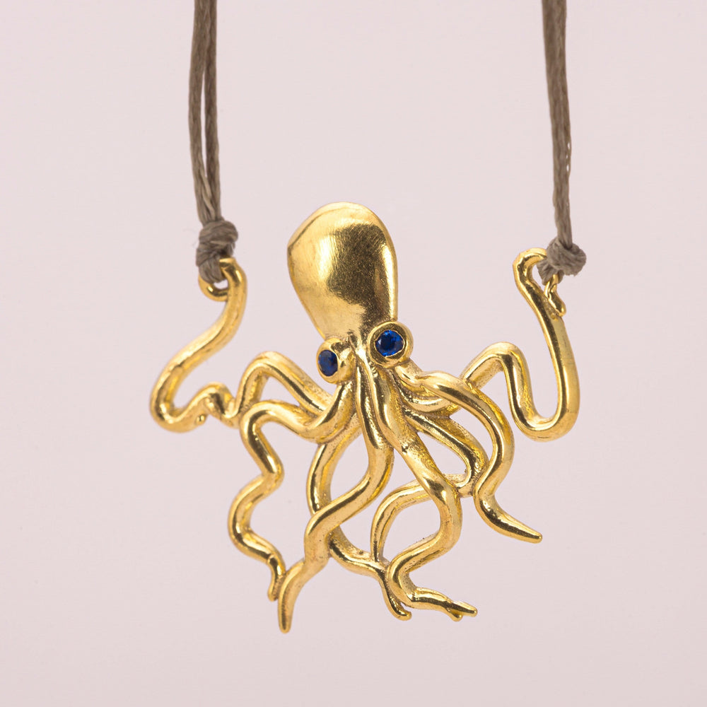
                
                    Load image into Gallery viewer, Octopus Pendant, Gold Plated
                
            