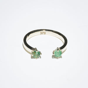 
                
                    Load image into Gallery viewer, Open Gold Ring with Emeralds
                
            